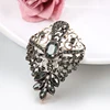 Kinel Vintage Women Gray Crystal Flower Brooch Pin Turkish Jewelry Rhinestone Brooches Arabia Paisley Pattern Lapel Corsage ► Photo 3/6