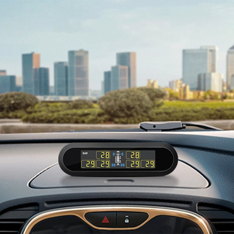 Автомобильная система контроля давления в шинах TPMS, супер ЖК-дисплей, универсальная для 6 колес, автобусный фургон с 6 датчиками с импортными ЧИПАМИ T650