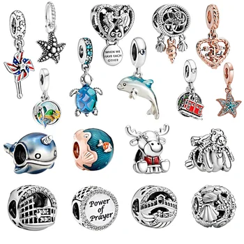 

2020 Summer New Murano Glass Sea Turtle Dangle Charms fit Original Pandora Bracelets Women Necklace pendant