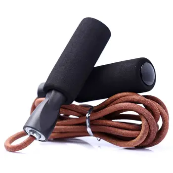 

Leather Speed Skipping Rope Bearing Adjustable Weighted Boxing Sports Jump Gym G99D