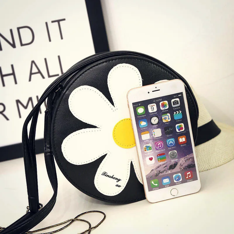 

New Style Korean-style Shoulder Oblique Small round Bag Bag Sunflower WOMEN'S Bag Bag