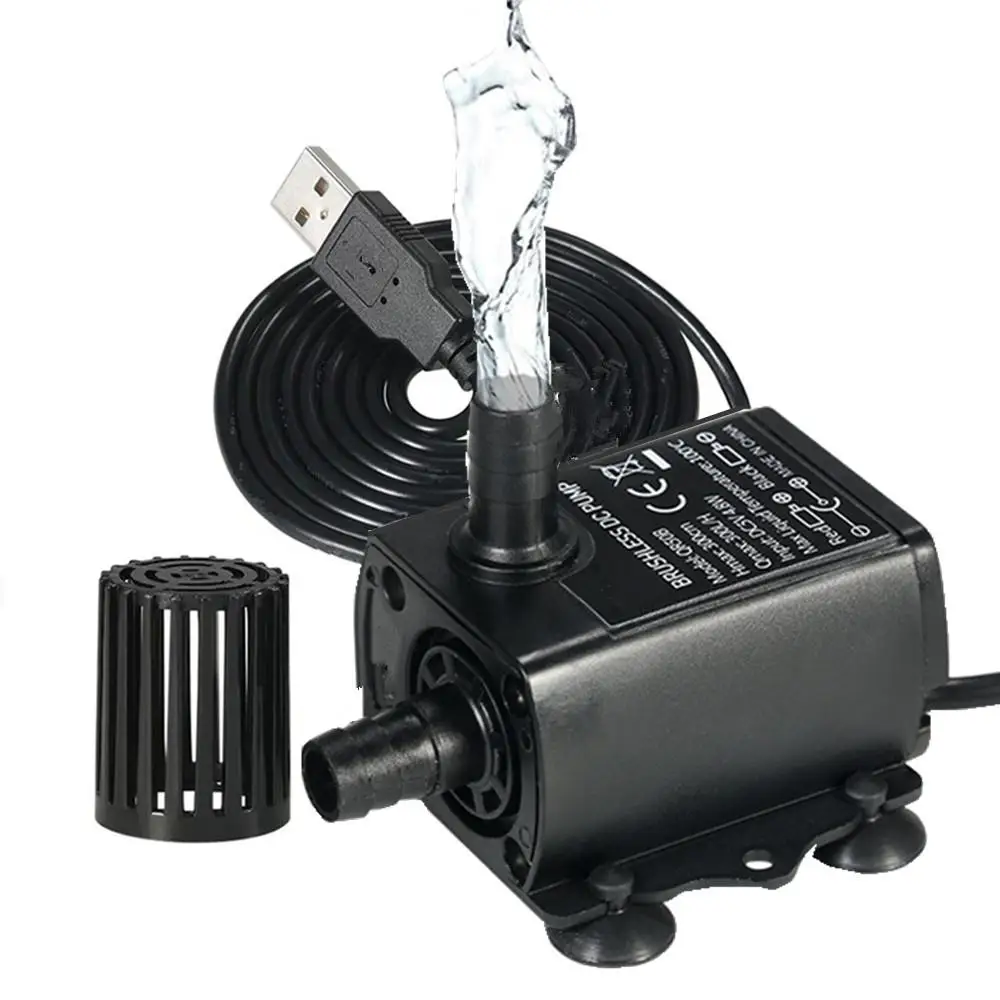 USB DC5V 4 8 W водонепроницаемый Бесщеточный насос мини погружной водяной фонтан
