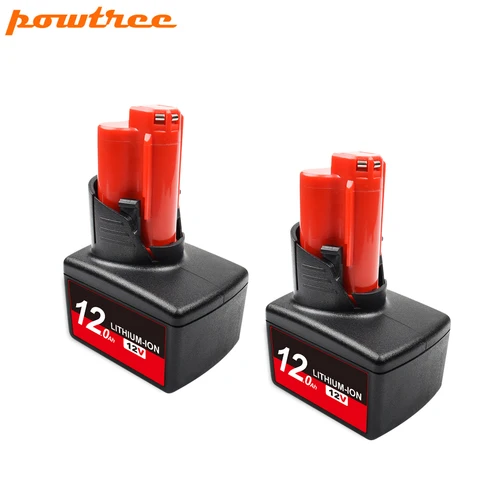 6000mAh 12V Battery for Milwaukee M12 Power Tool Rechargeable Battery Li-lon C12 XC 48-11-2440 48-11-2402 48-11-2411 L10