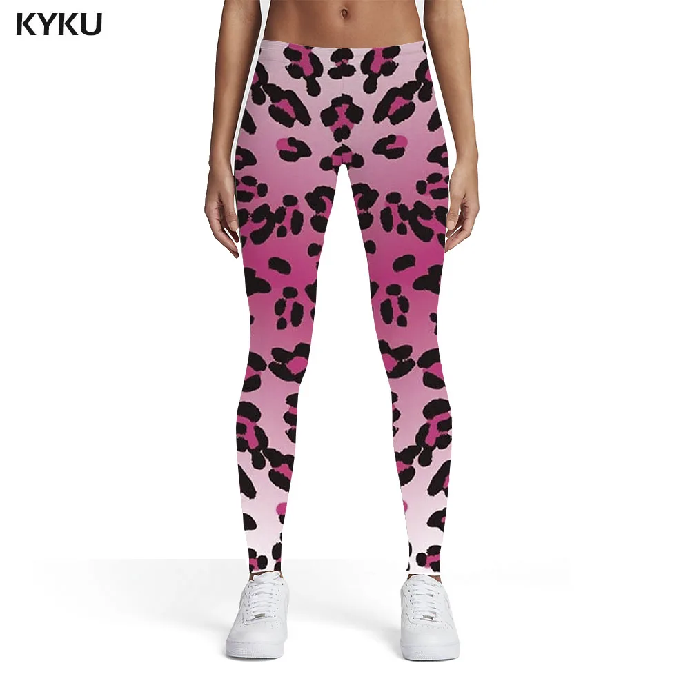 KYKU Black And White Leggings Women Leopard Printed pants Zebra Elastic Art Leggins Womens Leggings Pants Fitness Bodybuilding lululemon align leggings Leggings