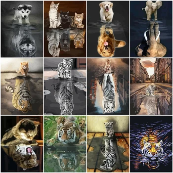 

HUACAN Paint By Number Animal DIY Pictures By Numbers Dog Hand Painted Painting Art Drawing On Canvas Gift Kits Home Decor