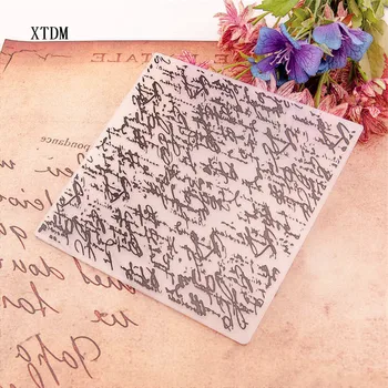 

15x15cm Diary of poem Birthday wreath Embossing folders Plastic Scrapbooking DIY Template Fondant Cake Photo Album Card Making