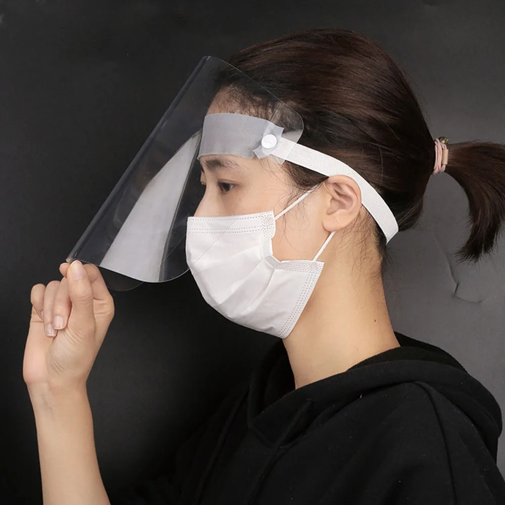 

10PC Protective Adjustable Anti Droplet Dust-proof Face Cover Mask Visor Windproof Face Shield Washable