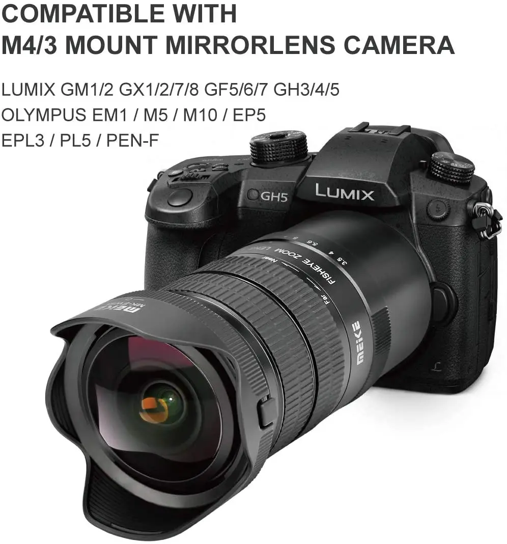 US $179.99 Meike 611mm F35 Fisheye Manual Zoom Lens APSC For Canon EFM Sony EMount Fujifilm XMount M43Mount Mirrorless Camera