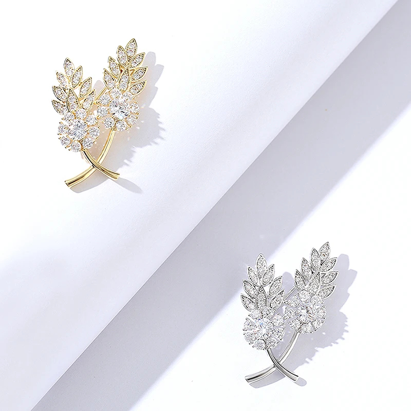 Vintage Leaves Brooches for Women Elegant Suit Dress Flower Brooch Pin Fashion Jewelry High Quality Party Accessories Gift