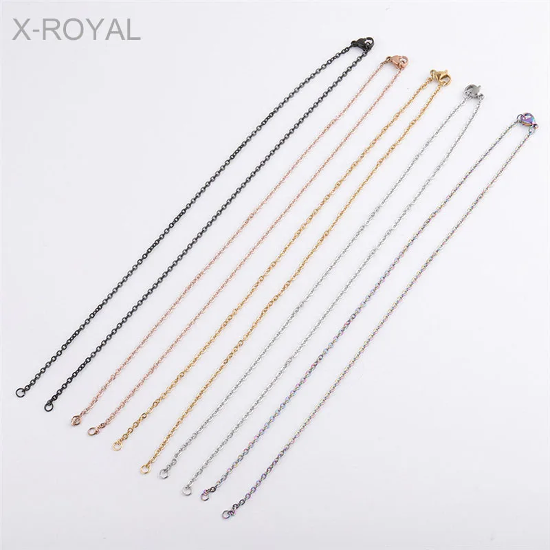 X-ROYAL 5 шт./партия 2 мм ширина толщина 45 см Длина ожерелье DIY звено цепочки из