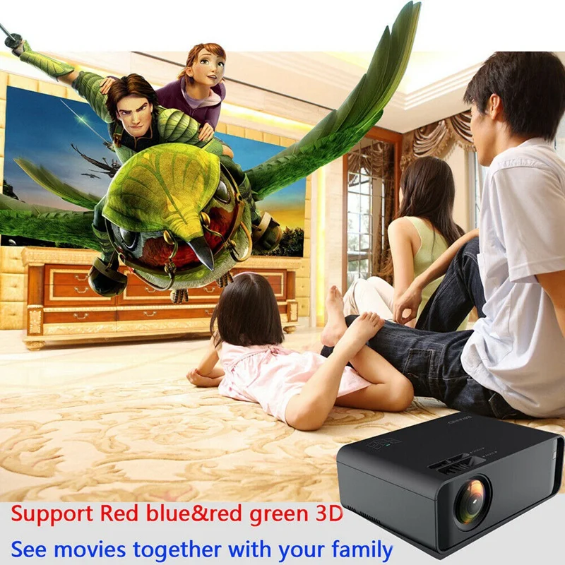 HD 1080P видео проектор Bluetooth Портативный Умный домашний кинотеатр 12000LM Поддержка 3D с европейской вилкой