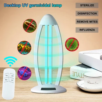 

36W Ozone UV Disinfection Lamp Quartz Sterilizer Indoor Ultraviolet Lamps UVC Germicidal Light Sterilizing Remote Control EU US