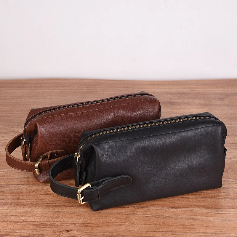 

2020 Men's Head Cowhide Handbag Leather Casual Handbag Clutch Wallet Men's Toilet Bag Men's Bag Large Capacity Men's Wallet