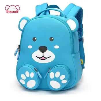 

2~8 Years Old Genuine 3D Animal Cartoon Backpack Toddler Baby Blue Bear Mochila BoysTravel bag Gift Anti-lost waterproof Bags