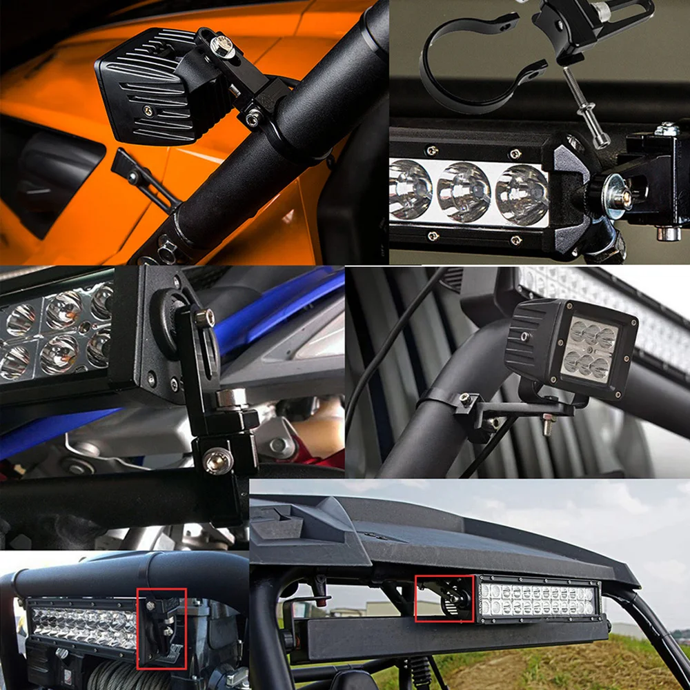 Bull с трубчатым стержнем крепежные хомуты Универсальный Монтажный держатель кронштейнов наборы для светодиодный световой бар рабочие фары, противотуманные фары грузовики внедорожные 2 шт