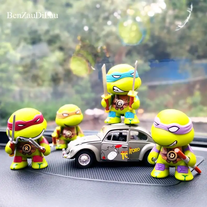 

4 pcs Cute of Teenage Mutant Ninja Turtles Model Doll Automobiles Interior Model Decoration Gifts Car Decoration Accessories