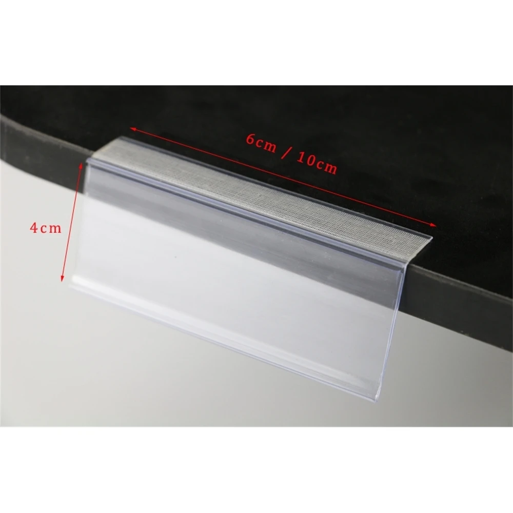 Plastic Pvc L Data Strips Adhesive Tape Mechandise Price Tag Display Shelf Talker Sign Label Card Holder Supermarket Rack 50pcs price tag display
