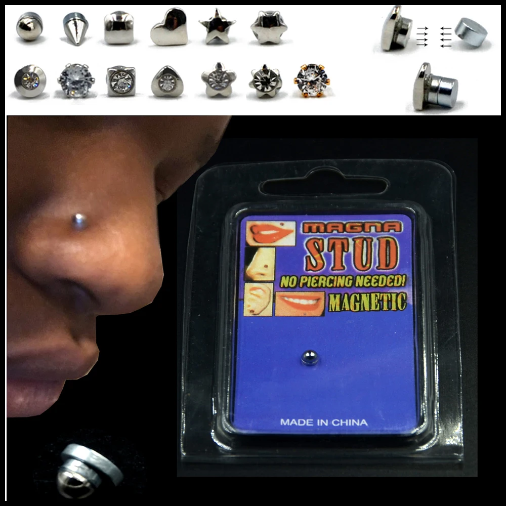 1pc Fake Cheater Non Pierced Ear Lip Labret Nose Ring Stud