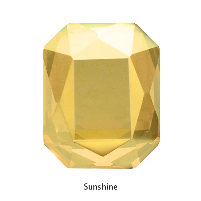 20pcs Rectangle Shape Glue On Nails Rhinestones Flatback Glass Strass Crystals Stones Nail Art Decoration Accessories Sunshine