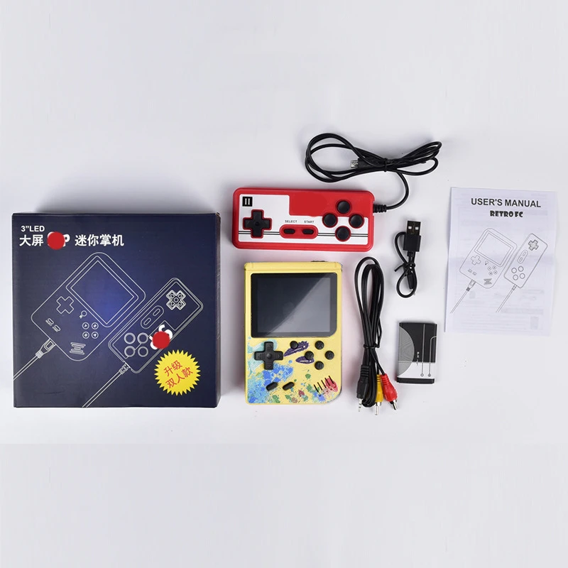 Colorful Retro Portable Mini Handheld Video Game Console 8-Bit 3.0 Inch Color LCD Kids Color Game Player Built-in 400 games 