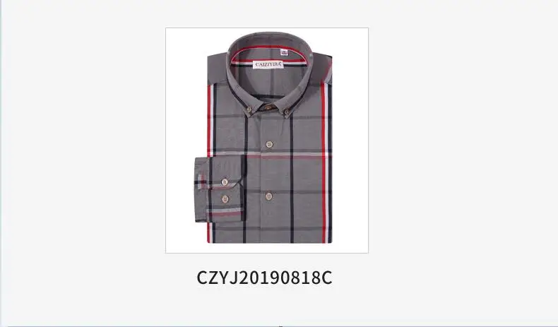 Caiziyijia S/S стиль Мужская мода клетчатая печать с длинным рукавом платье рубашки бизнес Силм fit под воротник Camisa Masculina