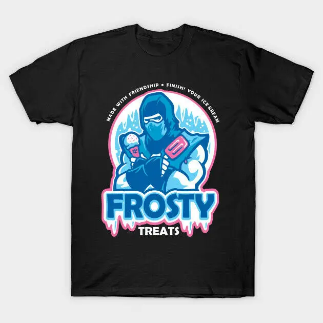 Maglietta Nera Divertente Del Gelato Sub Zero Di Frosty Treats S 6Xl