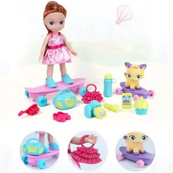 

1 Set Mini Cute Dress Up Doll Toy Girl Dollhouse Ornament Children Birthday Gift