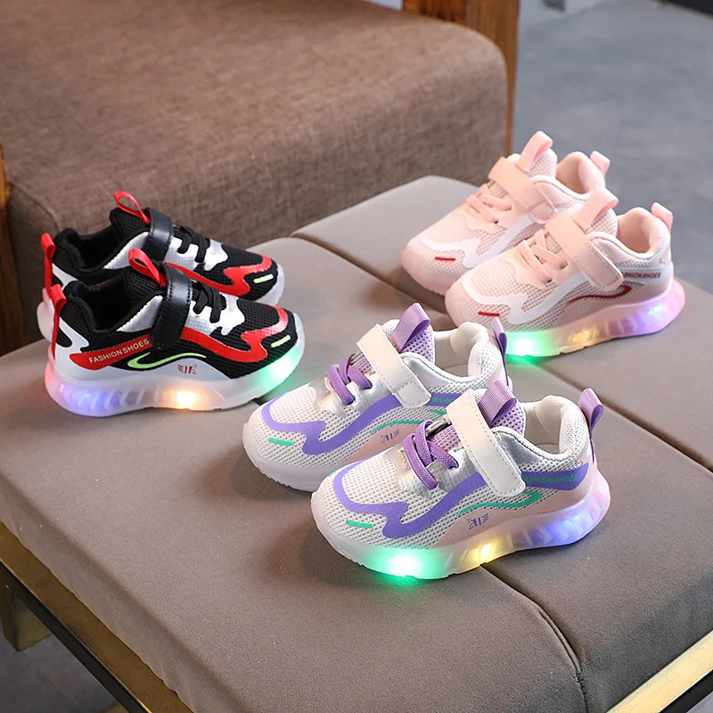 Kids Shoes For Boys Girls Light Children Luminous Baby LED Sneakers Autumn Casual Sports Lights 1 2 3 4 5 6 Years | Детская одежда и