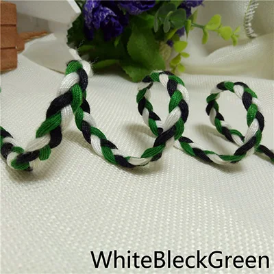 WhiteBleckGreen Meetee 10 м 8 мм ручное ткачество цвет веревка полиэстер 3 нити плетеные шнуры шляпа своими руками декоративная Веревка Головные уборы Аксессуары AP300 - Цвет: WhiteBleckGreen