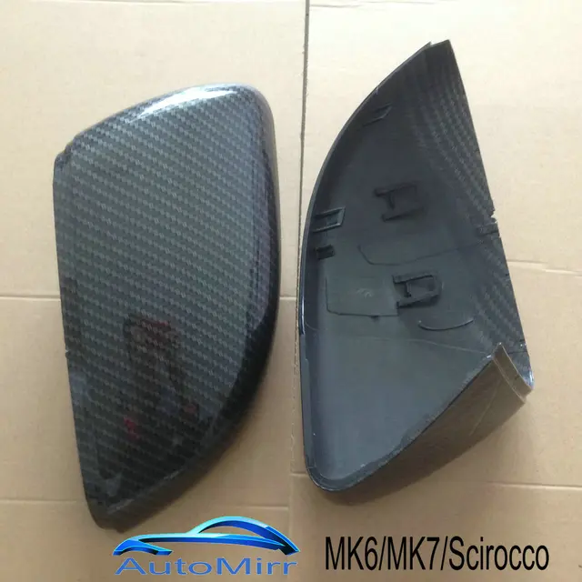 2 قطعة غطاء مرآة جانبية قبعات ل Volkswagen جولف 6 GTI 7 MK7 R ل MK6 شيروكو (نظرة الكربون) باسات B7 B8 بولو 6R 6C MK5 زائد-2