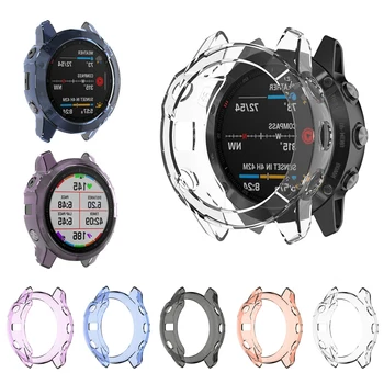 

TPU Watch Case For Garmin Fenix 6 6s 6xPro 5X Plus Cover Smart Bracelet Protective Frame Shell Replacement Shockproof Clear Case