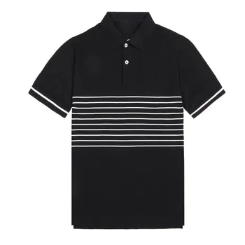 

Stripe Top Quality Men's Short Sleeve Crocodile Polo Shirts 100%cotton Summer Casual For Men Polo Shirt Fashion Homme Polo Homre