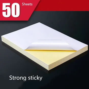 

50 Sheets of A4 White Inkjet Laser Printer Paper Craft Copier Stickers Surface Matte Paper Thickening Printable Wood Pulp Paper
