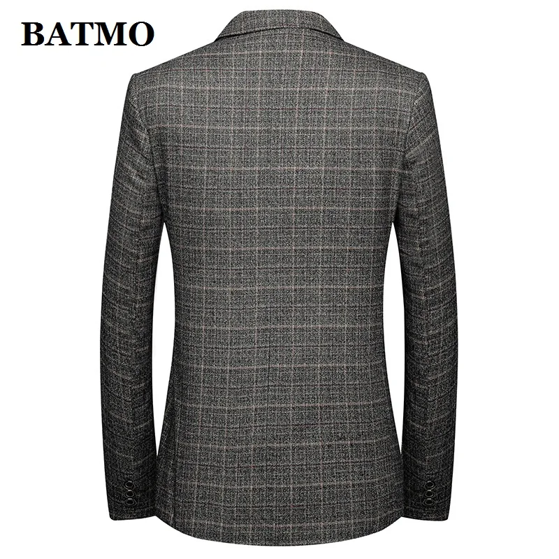 BATMO Новое поступление осенний высококачественный клетчатый повседневный мужской блейзер, мужские повседневные клетчатые куртки 805-806