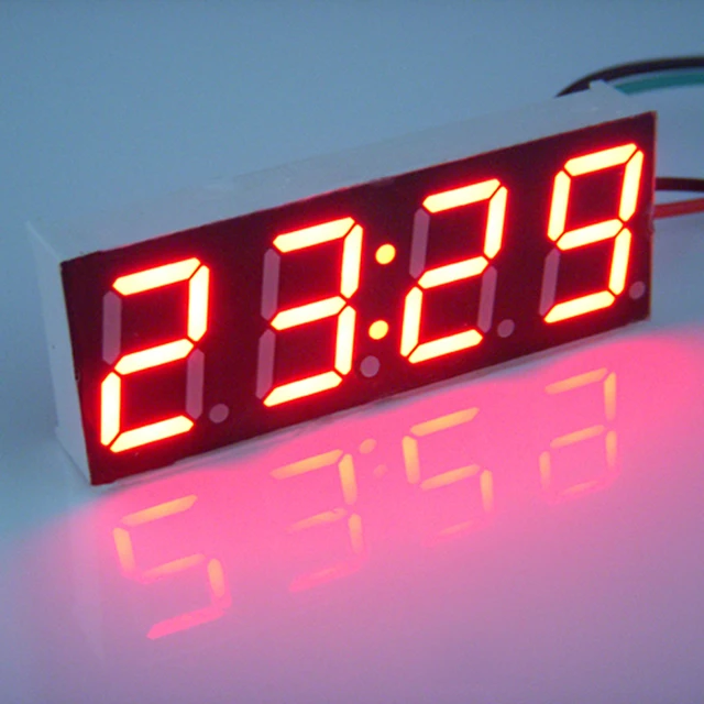 Horloge numérique à affichage LED de 0.56 pouces, horloge réglable pour  voiture, moto, vélo électrique, 12V 24V - AliExpress