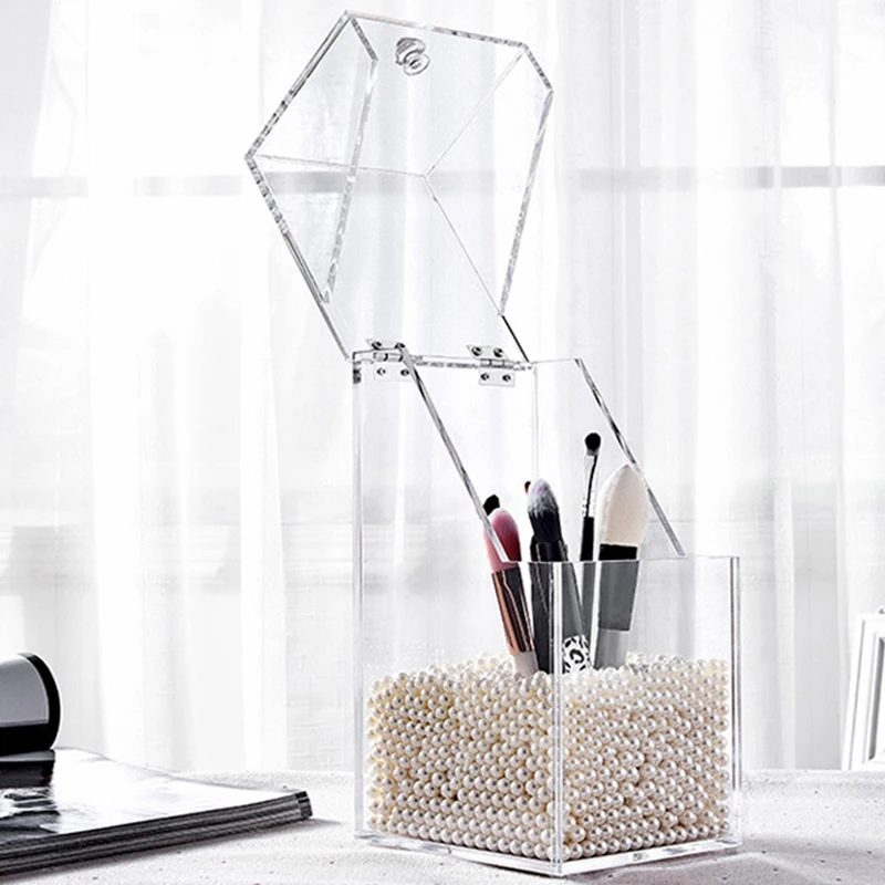  Clear Makeup Brushes Box Cosmetic Storage Box Beauty Brush Container Pencil Lipstick Holder Makeup 