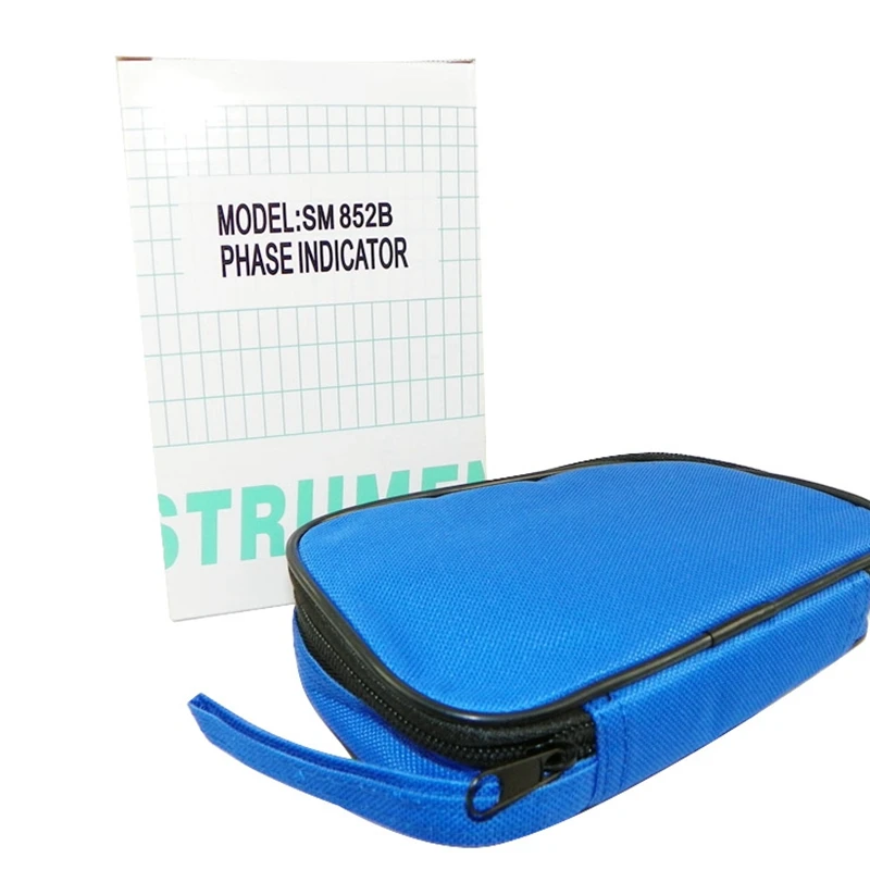SM852B Phase Sequence Tester Indicator 3 Phase Rotation Tester Digital Phase Indicator Detector LED Meter 60V~600VAC Buzzer Bag 6