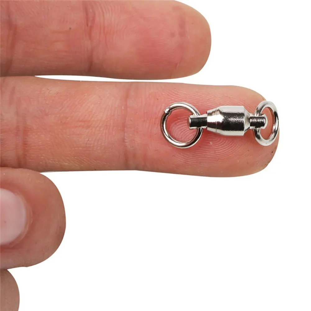30Pcs Stainless Steel Fishing Swivels Ball Bearing Rolling Rings Hook Connector