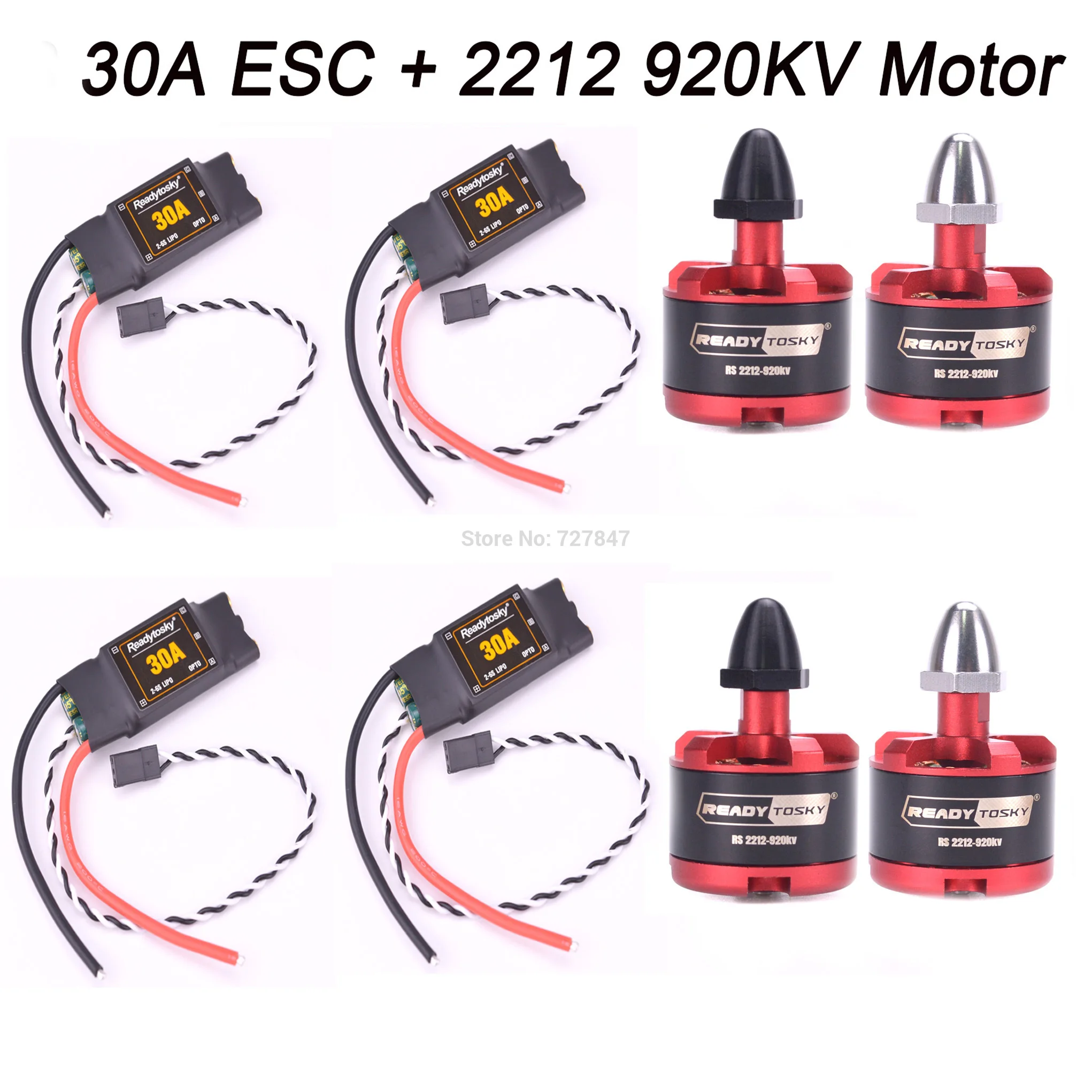 

30A ESC OPTO 2-6S Brushless ESC Electronic Speed Controller + 2212 920kv Motor 2-4s For F450 S500 ZD550 RC Helicopter Quadcopter