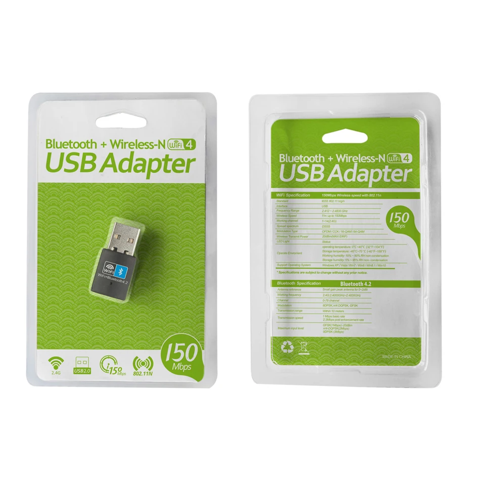 【New release】 Creacube 150M USB WiFi Adapter Bluetooth 4.2 2in 1 Adapter Wireless USB WiFi Network For PC.