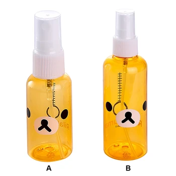 

New 2pcs Travel Cute Cartoon Bear Spray Bottle Transparent Plastic Spray Bottle Portable Bottle 50ml/100ML Cosmetic Bottle ZW20