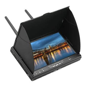 

5.8G 48CH 7 Inch 800 x 480 FPV Monitor Build-In Battery Without DVR for FPV Racing FPV RC Drone-EU Plug black