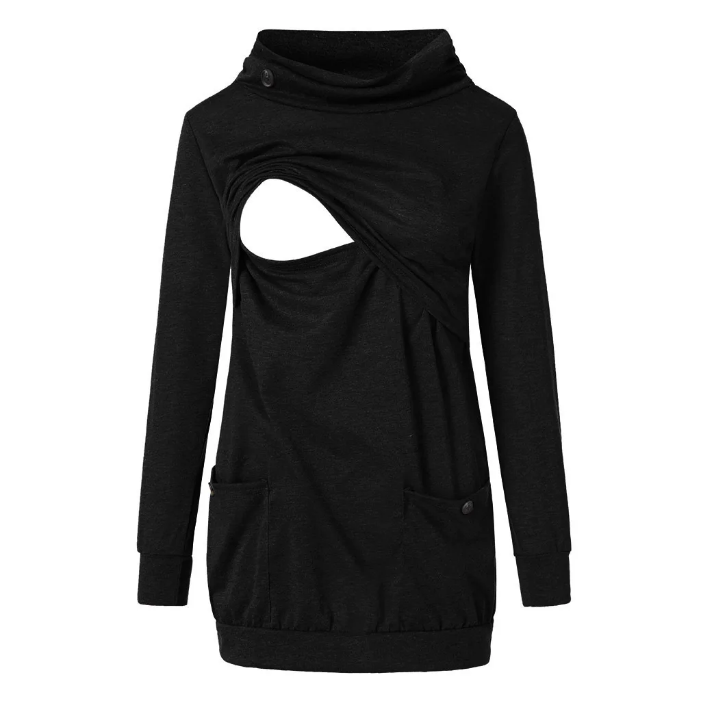 ENXI/Модная одежда для кормящих мам; однотонные футболки для грудного вскармливания; топы для беременных; футболки для беременных; одежда для кормящих; футболка для женщин