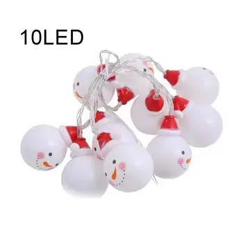 

10 LED Snowman String Lights Christmas Decoration Home Battery Powered Holidday Light Christmas Ornament Garden Decorating