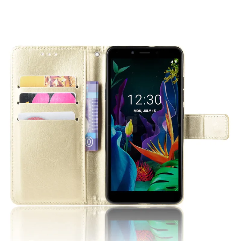 Для LG K20 чехол для LG K20 двойной Ретро кошелек Флип Стиль глянцевый кожаный чехол для телефона из искусственной кожи для LG K20 LMX120EMW чехол