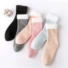 2 пары женских носков, шерстяные кашемировые толстые теплые носки, зимние однотонные мягкие бархатные зимние носки, теплые носки до щиколотки с высокой температурой