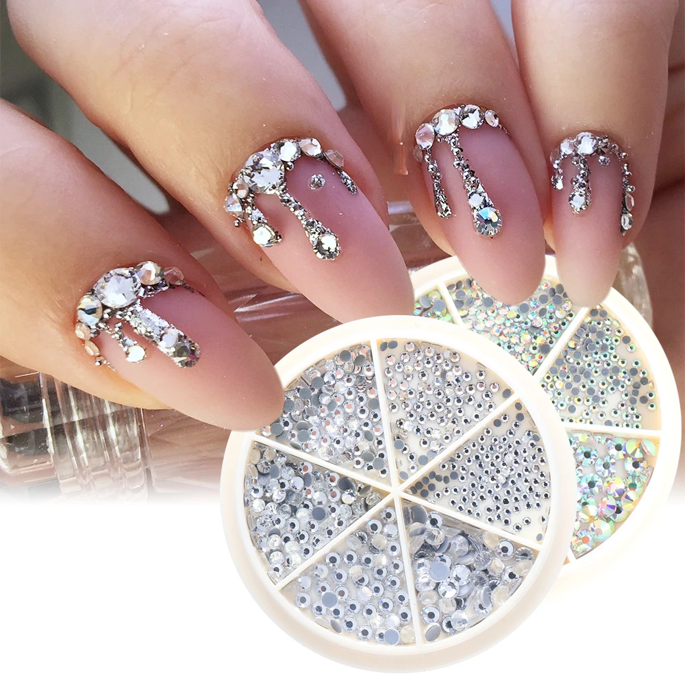 800個ネイルアートラインストーンバック装飾結晶宝石石スライムゴールドビーズマニキュアアクセサリースタイリングgl13 ラインストーン 装飾 Aliexpress