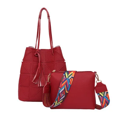 

2018 New Style Europe And America Foreign Trade Pu Different Size Bags Handbag Shoulder Cross-body Fashion Casual Contrast Color