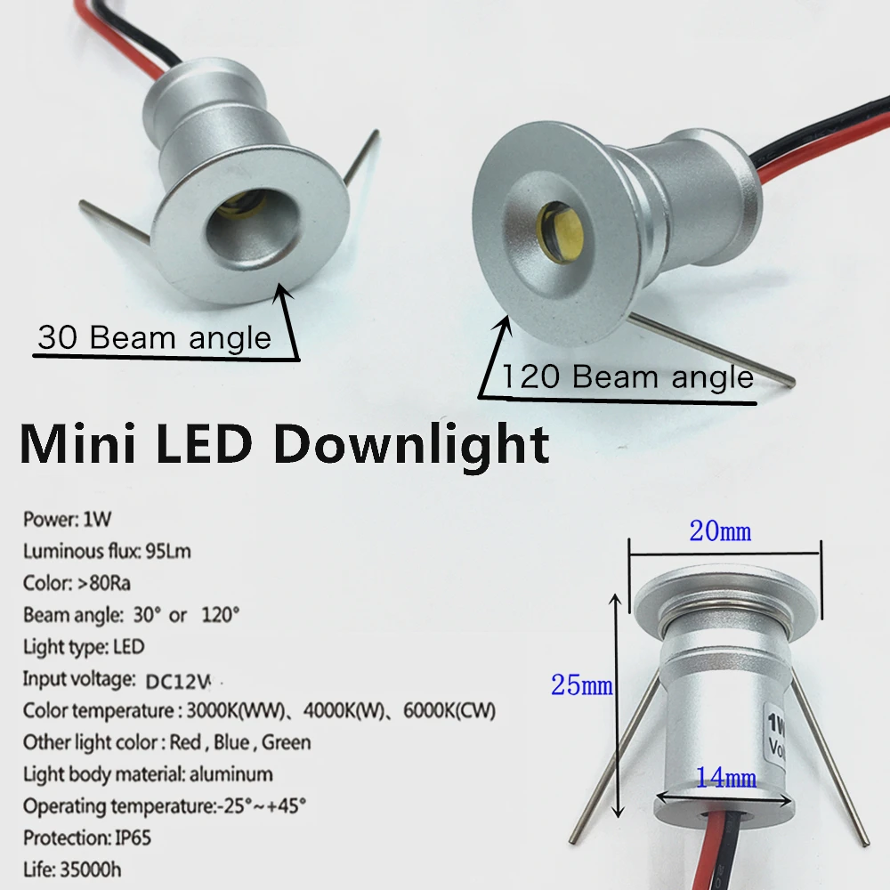 10 stücke Kleine Einbau LED 1W Downlight 12V Foco Spotlight Home Decke Treppen Gehwege Schrank Decor Spot Lampe licht mit Fahrer – Detail 3