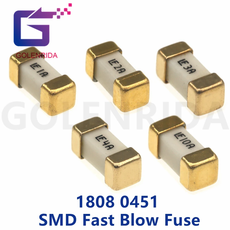 10 штук в партии 1808 125V 250V AC 0451 SMD плавкий предохранитель 500MA 0.5A 1A 2A 3A 4A 5A 6.3A 7A 8A 10A 12A 15A